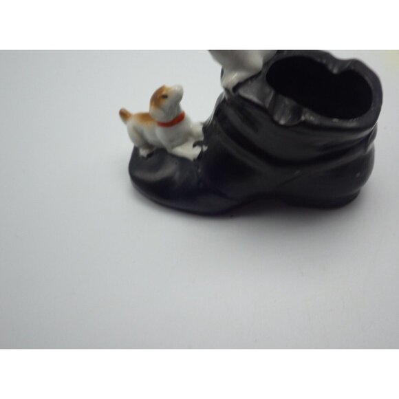 Old Boot Ashtray Dog Chasing Cat Planter Pen Holder Vintage Ceramic - Picture 8 of 9